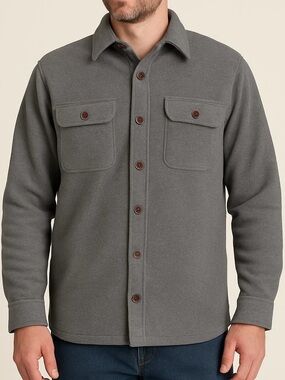 REDHEAD fleece lined flannel shirt jacket quilted lining in arms grey size XL